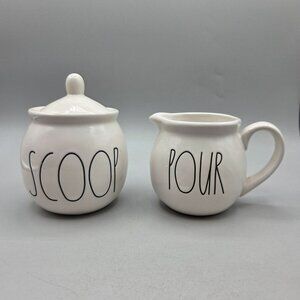 Rae Dunn Artisan Collection Covered Sugar Creamer Set SCOOP POUR